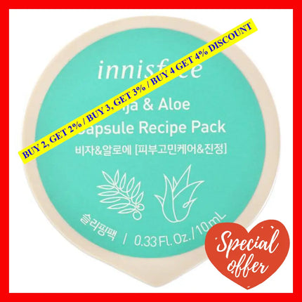Capsule Recipe Pack Mask - Bija And Aloe By Innisfree For Unisex 0.33 Oz