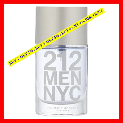 Carolina Herrera 212 Men Eau De Toilette Spray Edt 1.0 Oz (30 Ml)