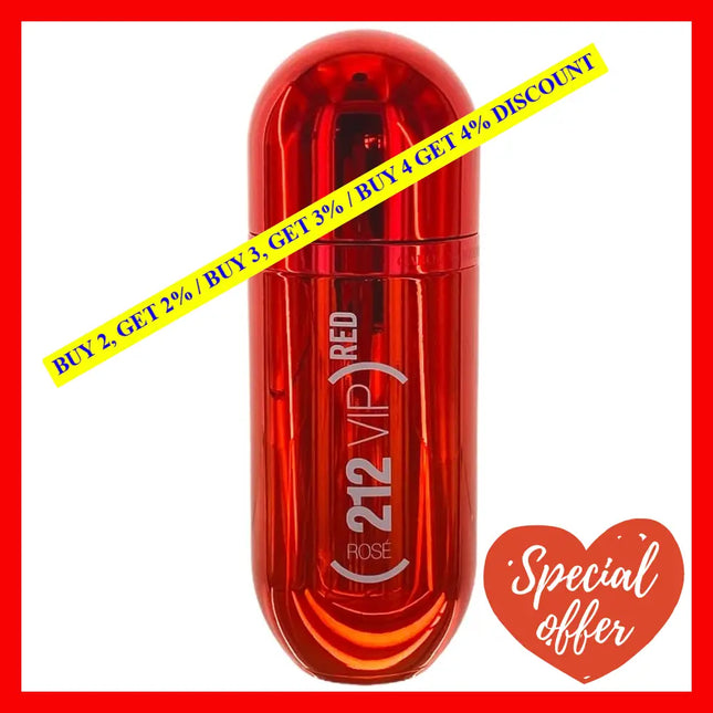 Carolina Herrera 212 Vip Rose Red Eau De Parfum For Women 2.7 Oz / 80 Ml