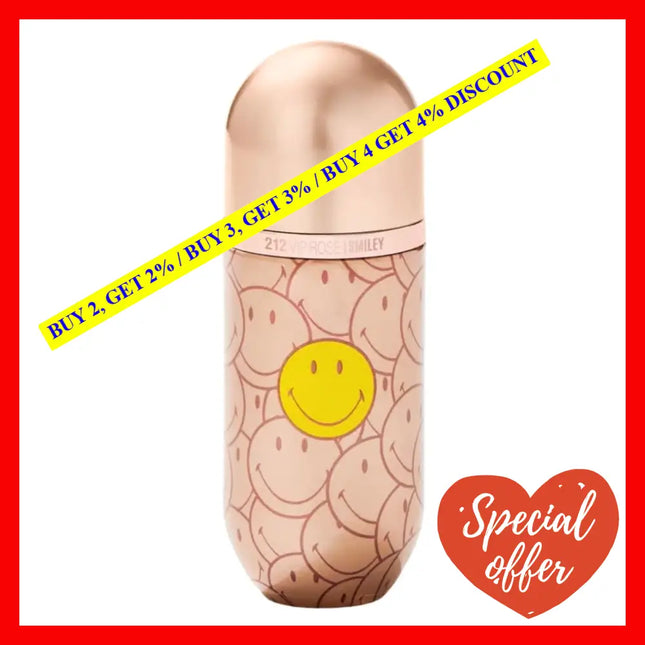 Carolina Herrera 212 Vip Rose Smiley Eau De Parfum For Women 2.7 Oz / 80 Ml