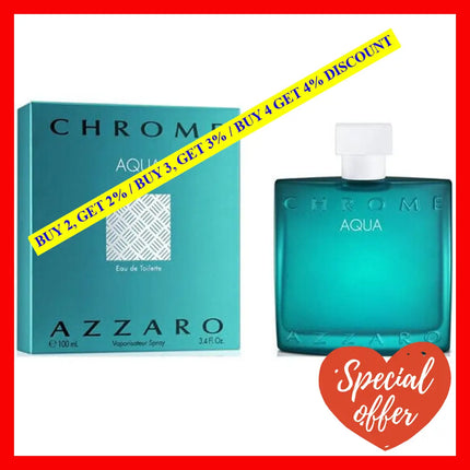 Chrome Aqua By Azzaro For Men - 3.4 Oz Edt Spray