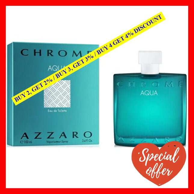 Chrome Aqua By Azzaro For Men - 3.4 Oz Edt Spray