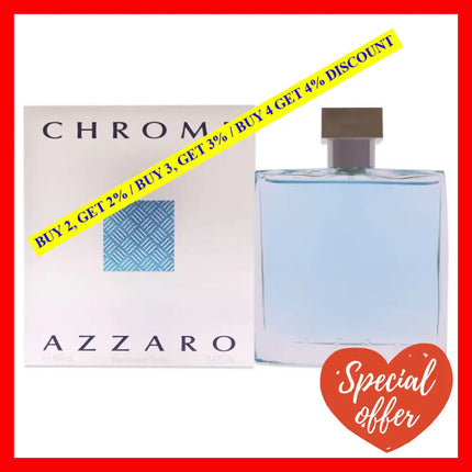 Chrome By Azzaro For Men - 3.4 Oz Edt Spray
