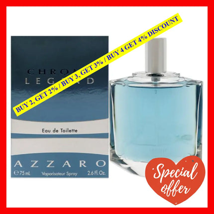Chrome Legend By Azzaro For Men - 2.6 Oz Edt Spray