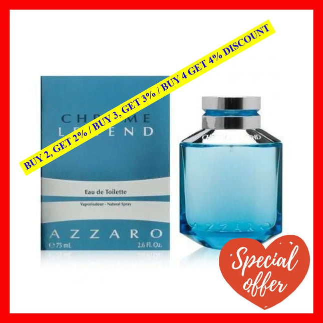 Chrome Legend By Azzaro For Men Eau De Toilette Spray 2.6 Fl Oz