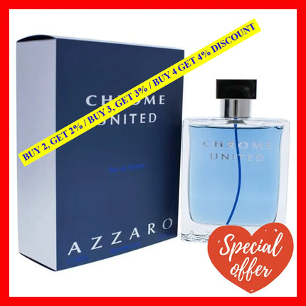 Chrome United By Azzaro For Men - 3.4 Oz Edt Spray