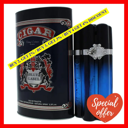 Cigar Blue Label By Remy Latour For Men - 3.3 Oz Edt Spray