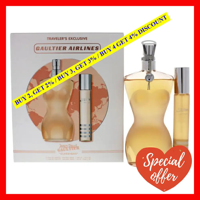 Classique By Jean Paul Gaultier For Women - 2 Pc Gift Set 3.3Oz Edt Spray 0.67Oz