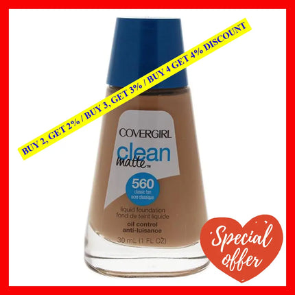 Clean Matte Liquid Foundation - # 560 Classic Tan By Covergirl For Women 1 Oz