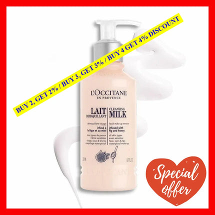 Cleansing Milk Facial Make-Up Remover By Loccitane For Unisex - 6.7 Oz Cleanser