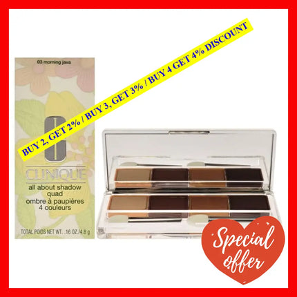 Clinique All About Eye Shadow Quad For Women 03/Morning Java 0.16 Ounce