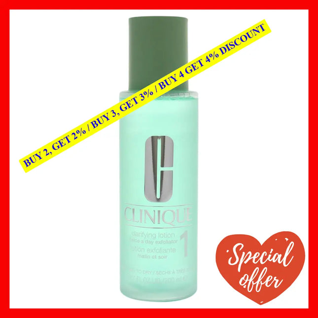 Clinique Clarifying Lotion 1 For Unisex Very Dry To Skin 6.7 Ounce