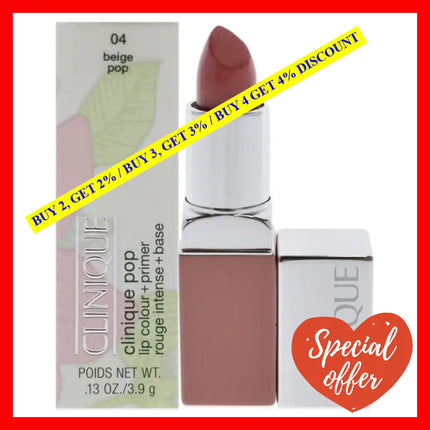 Clinique Pop Lip Colour Plus Primer - 04 Beige By For Women 0.13 Oz Lipstick