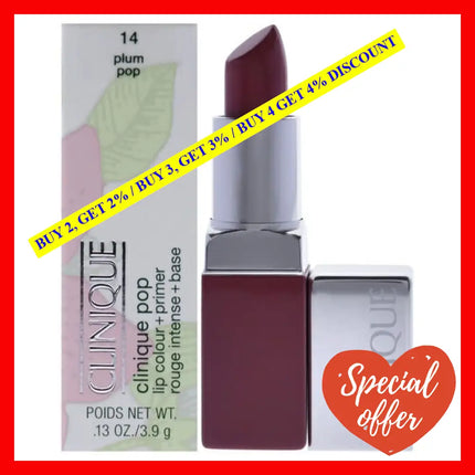 Clinique Pop Lip Colour Plus Primer - 14 Plum By For Women 0.13 Oz Lipstick
