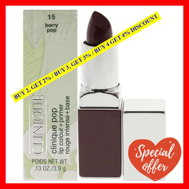 Clinique Pop Lip Colour Plus Primer - 15 Berry By For Women 0.13 Oz Lipstick