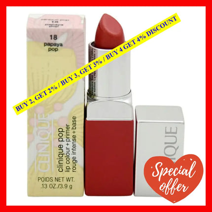 Clinique Pop Lip Colour + Primer - 18 Papaya By For Women 0.1 Oz Lipstick