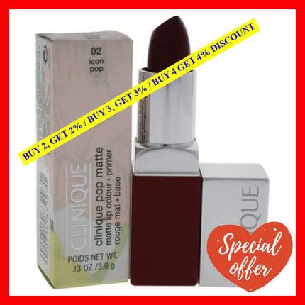Clinique Pop Matte Lip Colour + Primer - 02 Icon By For Women 0.13 Oz Lipstick