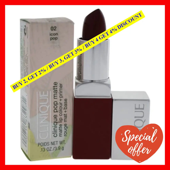 Clinique Pop Matte Lip Colour + Primer - 02 Icon By For Women 0.13 Oz Lipstick