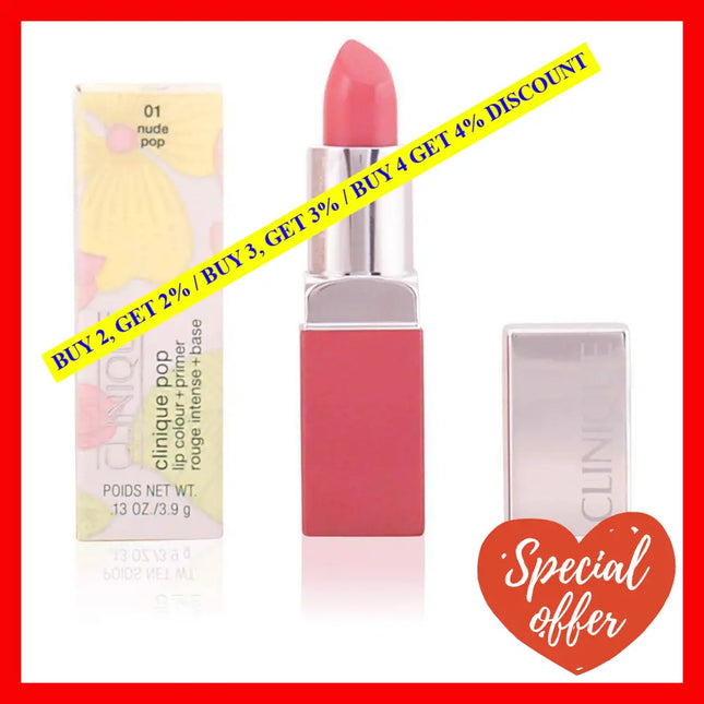 Clinique Women’s Pop Lip Color + Primer Lipstick 01 Nude 0.13 Ounce