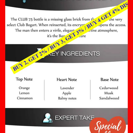 Club 75 By Jacques Bogart For Men - 3.33 Oz Edt Spray