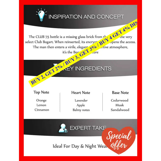 Club 75 By Jacques Bogart For Men - 3.33 Oz Edt Spray