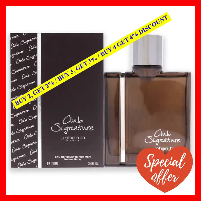 Club Signature By Johan B For Men - 3.4 Oz Edt Spray
