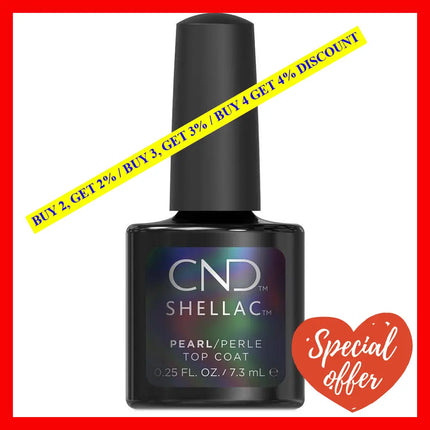 Cnd Shellac Nail Color - Pearl Top Coat By For Women 0.25 Oz Polish