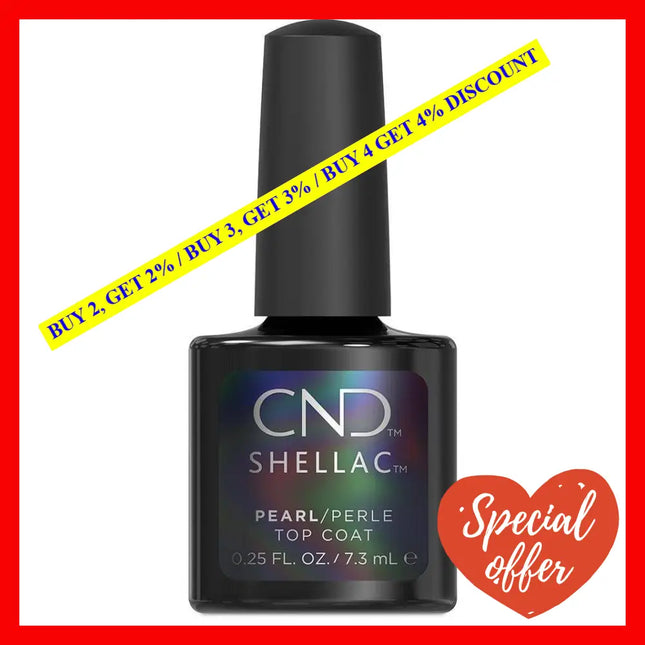 Cnd Shellac Nail Color - Pearl Top Coat By For Women 0.25 Oz Polish