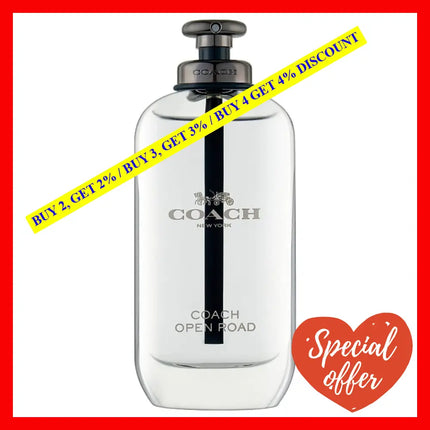 Coach Open Road Eau De Toilette For Men 3.3 Oz / 100 Ml