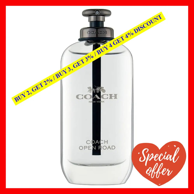Coach Open Road Eau De Toilette For Men 3.3 Oz / 100 Ml