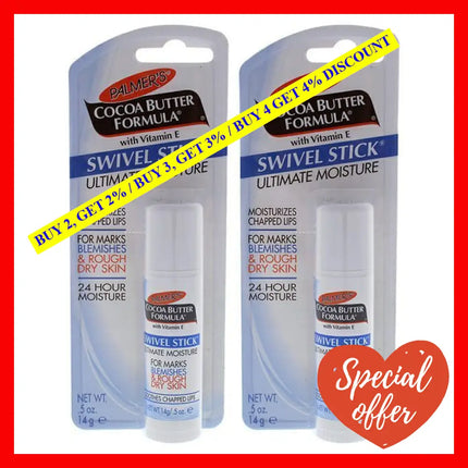 Cocoa Butter Formula Swivel Stick - Pack Of 2 By Palmers For Unisex 0.5 Oz Chap