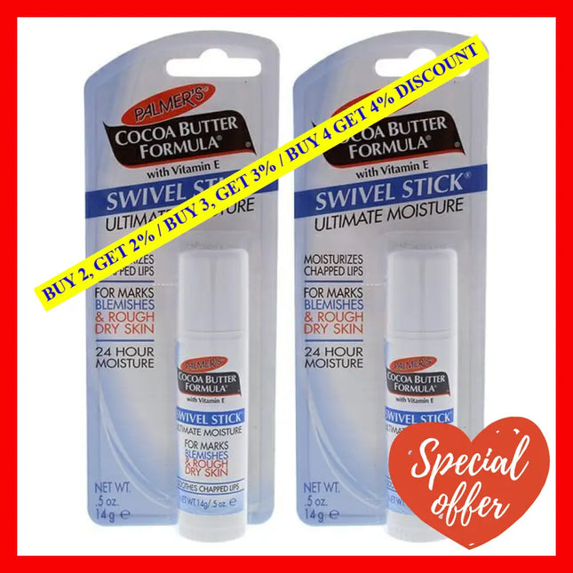Cocoa Butter Formula Swivel Stick - Pack Of 2 By Palmers For Unisex 0.5 Oz Chap