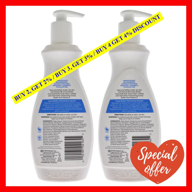 Cocoa Butter Formula With Vitamin E Lotion - Pack Of 2 By Palmers For Unisex 13.5 Oz
