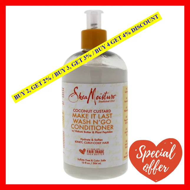Coconut Custard Make It Last Wash N Go Conditioner By Shea Moisture For Unisex - 13 Oz