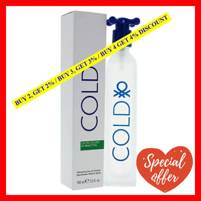 Cold By United Colors Of Benetton For Men - 3.3 Oz Edt Spray