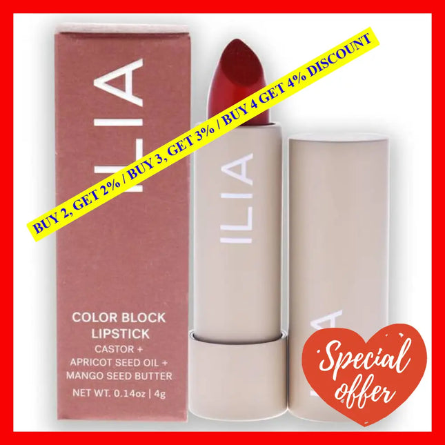 Color Block High Impact Lipstick - Flame By Ilia Beauty For Women 0.14 Oz
