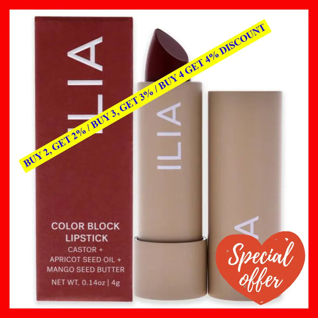 Color Block High Impact Lipstick - Tango By Ilia Beauty For Women 0.14 Oz