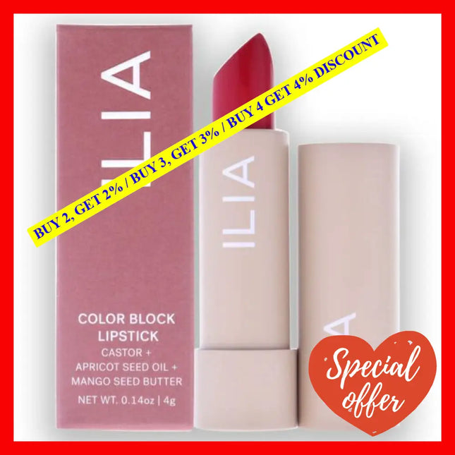 Color Block Lipstick - Grenadine By Ilia Beauty For Women 0.14 Oz