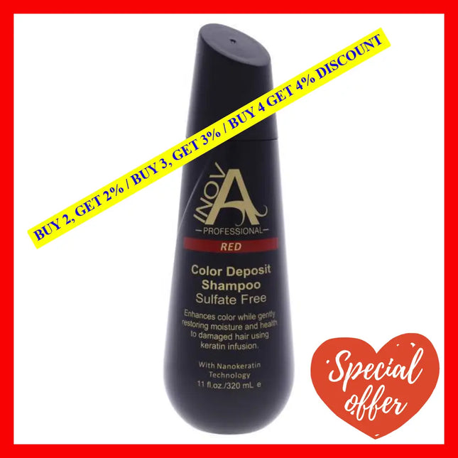 Color Deposit Shampoo Sulfate-Free - Red By Inova Professional For Unisex 11 Oz