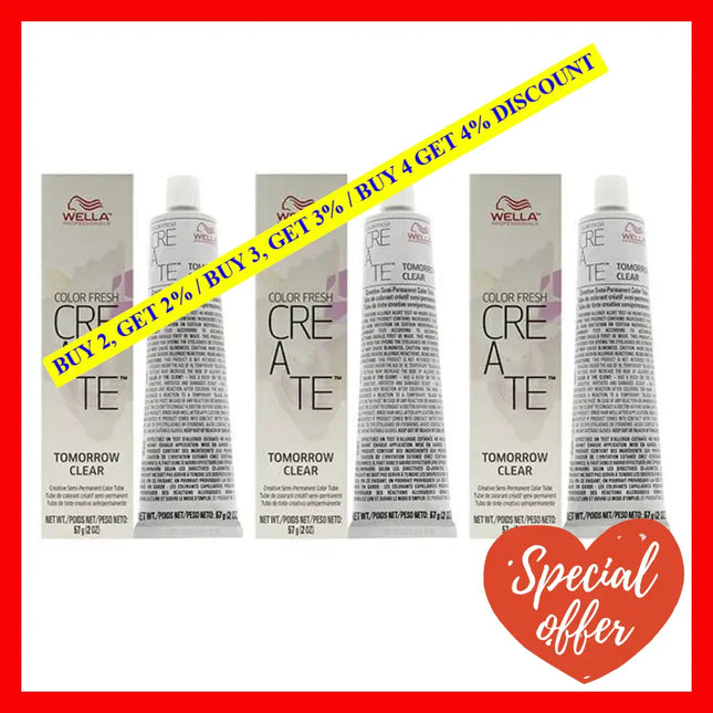 Color Fresh Create Semi-Permanent - Tomorrow Clear By Wella For Unisex 2 Oz Hair Pack Of 3