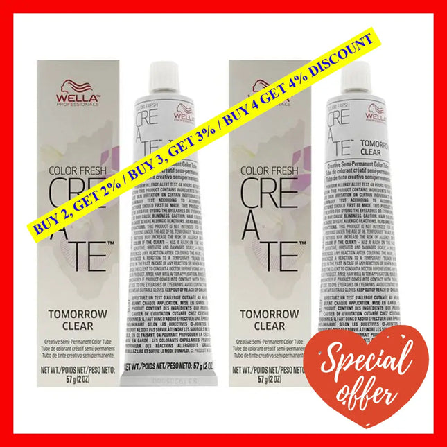 Color Fresh Create Semi-Permanent - Tomorrow Clear By Wella For Unisex 2 Oz Hair Pack Of