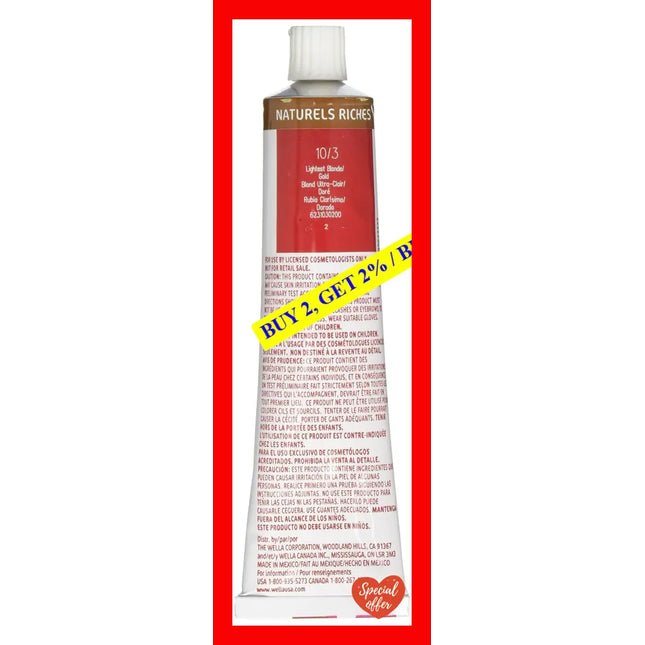 Color Touch Demi-Permanent - 10 3 Lightest Blonde-Gold By Wella For Unisex 2 Oz Hair