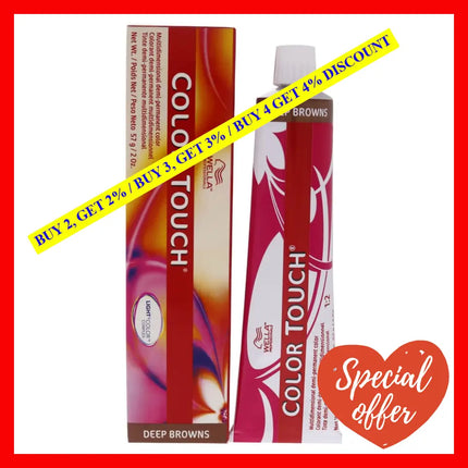 Color Touch Demi-Permanent - 4 71 Medium Brown-Brown Ash By Wella For Unisex 2 Oz Hair