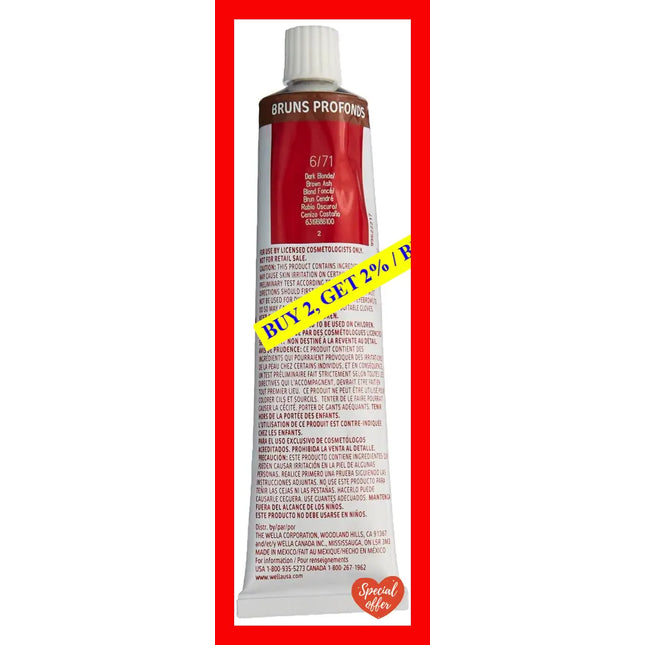 Color Touch Demi-Permanent - 6 71 Dark Blonde-Brown Ash By Wella For Unisex 2 Oz Hair