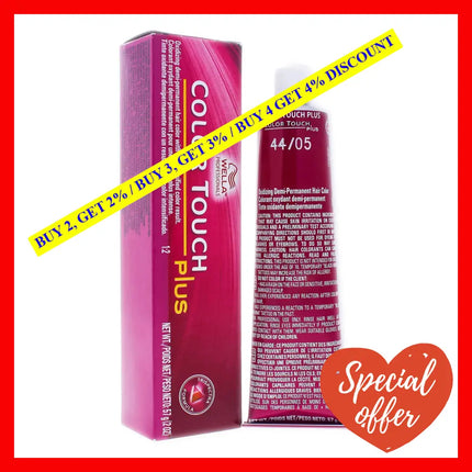 Color Touch Plus Demi-Permanent - 44 05 Intense Med Brown-Natural Red Violet By Wella For Unisex 2