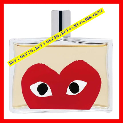 Comme Des Garcons Play Red Eau De Toilette For Men 3.4 Oz / 100 Ml