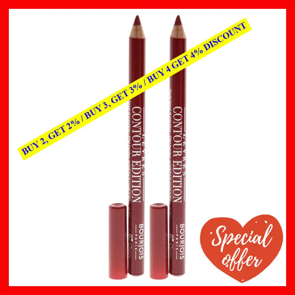 Contour Edition Lip Liner - 07 Cherry Boom By Bourjois For Women 0.04 Oz Pack Of 2