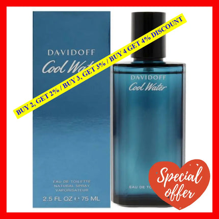 Cool Water By Davidoff For Men - 2.5 Oz Edt Spray
