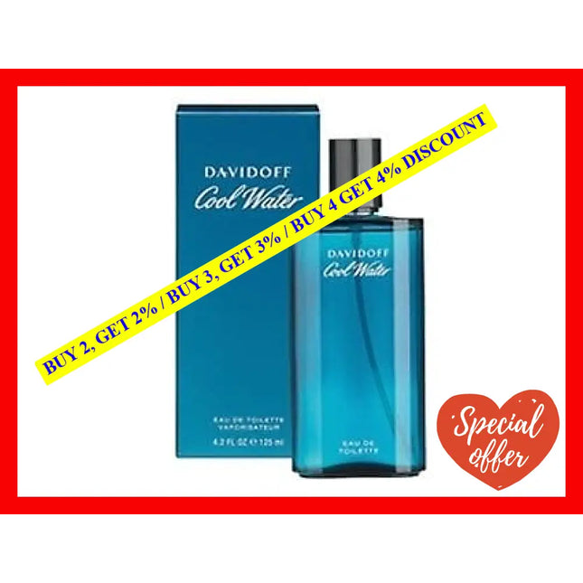 Cool Water By Davidoff For Men - 4.2 Oz Edt Spray