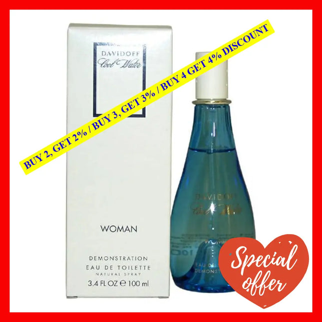 Cool Water By Davidoff For Women - 3.4 Oz Edt Spray (Tester)